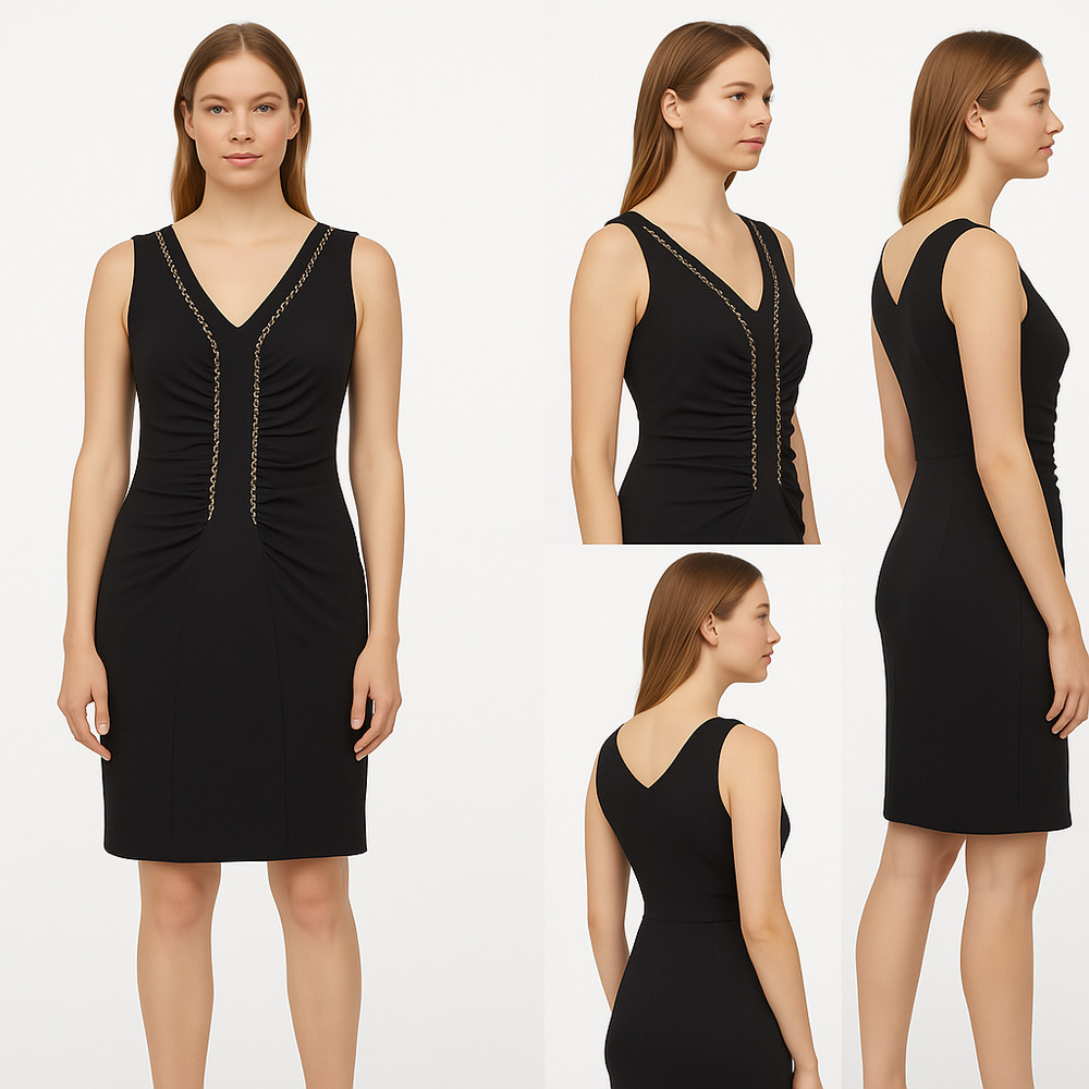Women's ECI new york 100% silk sleeveless dress | Navy | Sz: 4